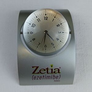 ZETIA Pharmaceutical Spinning Clock With Original Box And Directions Read.